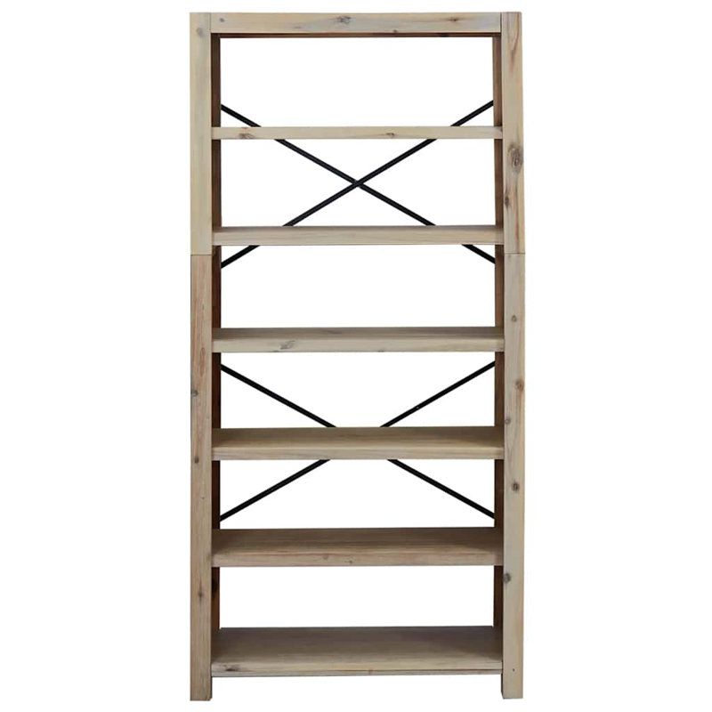 Bibliothèque et bibliothèque en bois brun, (6 tablettes) H 66,9 po x l 31,5 po x P 11,8 po