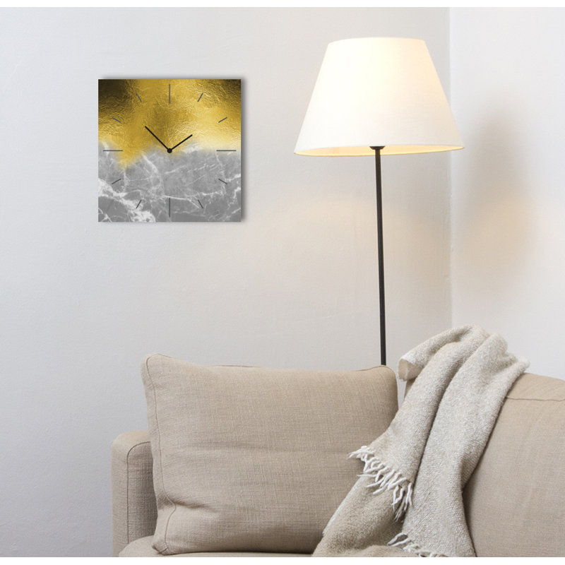 Confer Wall Clock, Yellow/Grey