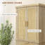 Grand garde-manger avec panneau en rotin, armoire de rangement autoportante Boho avec 4 portes