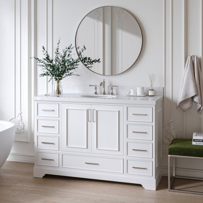 Meuble-lavabo simple avec plateau Abshire 55