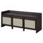 Banc de rangement pour chaussures rembourré de 48 pouces avec compartiment relevable et tiroirs en rotin-133033490
