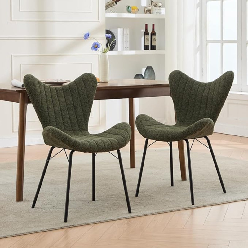 49cm H Upholstered Metal Accent, Green