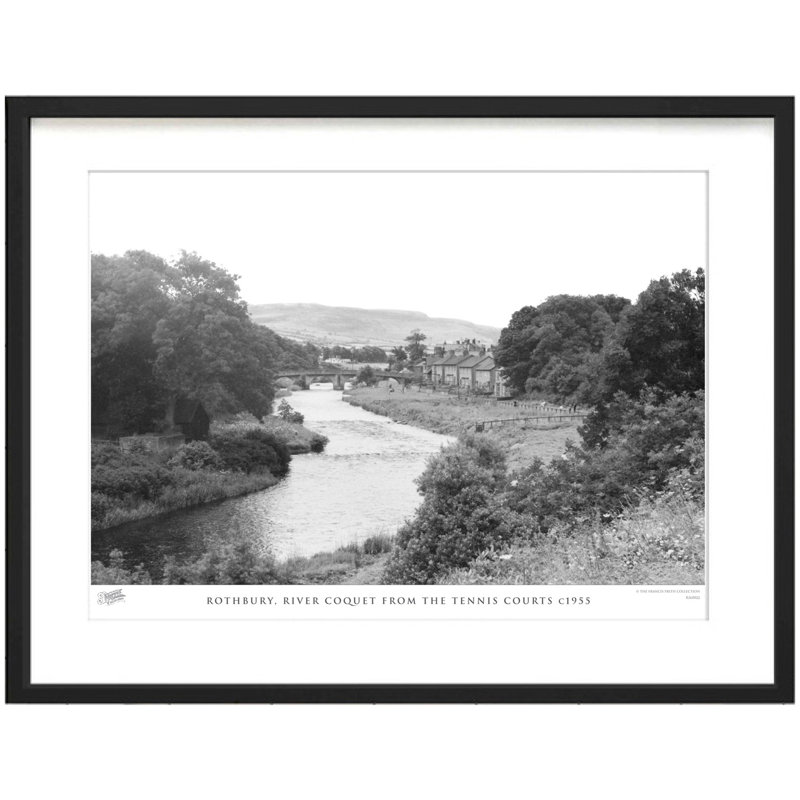 Rothbury, River Coquet From The Tennis Courts C1955 - Single Picture Frame Print, 40cm H x 50cm W x 2.3cm D