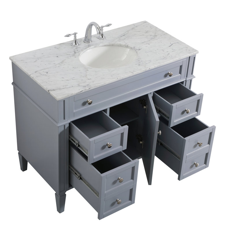 Ensemble de meuble-lavabo simple 42 po Rivers, Gris