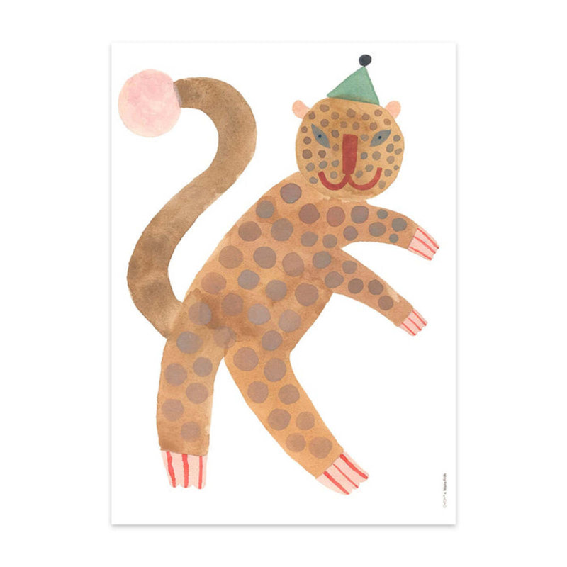 Standing Leopard Elvis Paper Print
