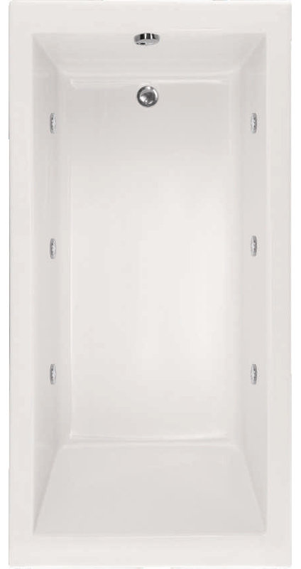 Lacey 66'' L Whirlpool Bathtub, White, Polished Chrome