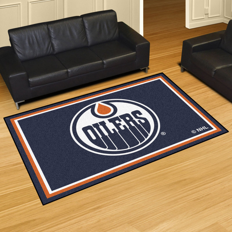 Tapis de porte antidérapant intérieur NHL, Rectangle 3'8" x 5'11", Edmonton Oilers