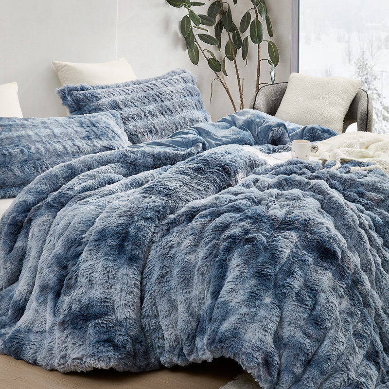 Ensemble d'édredon très grand Snowball Chunky Bunny - Coma, Lune de minuit, Édredon pour très grand lit + 2 taies décorativ
