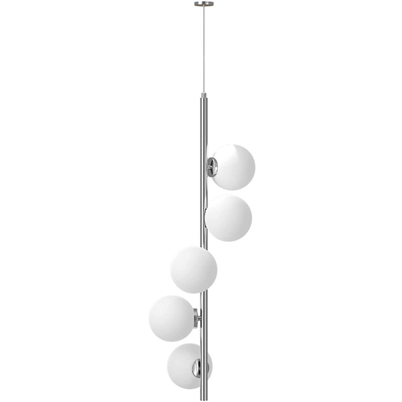 Luminaire suspendu unique à 5 lumières, Nickel