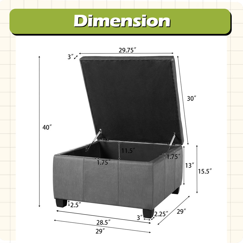 OTTOMAN DE RANGEMENT, Espresso