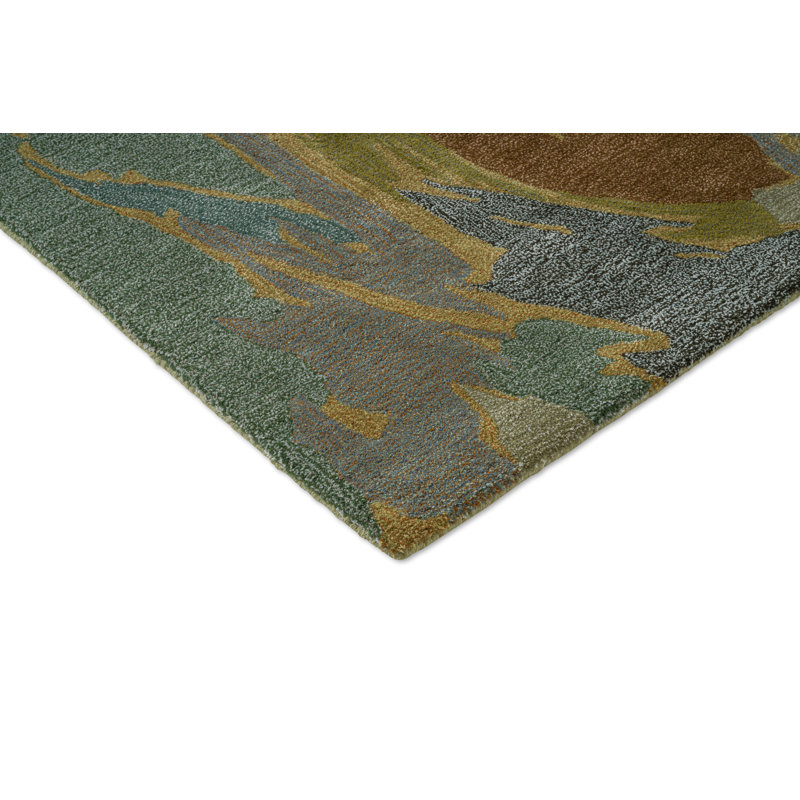 Saltillo Handmade Wool Abstract Area Rug, Forest, Rectangle 8'2 x 11'6
