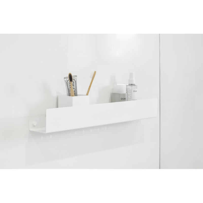 DOCIA Drill / Screw Shower Shelf, White, 8cm H x 60cm W x 6 cm D