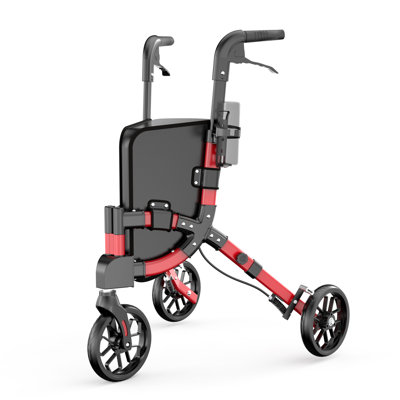 Déambulateur léger à 3 roues Flybrother pour personnes âgées, déambulateur pliable en aluminium de 13 lb avec porte-gobelet