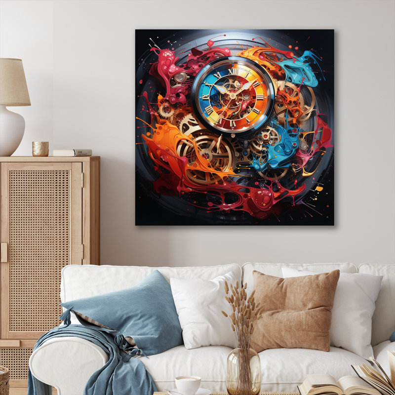 Collages abstraits de montres II - décoration murale tendance, H 24 po x l 24 po x P 1 po, Toile tendue