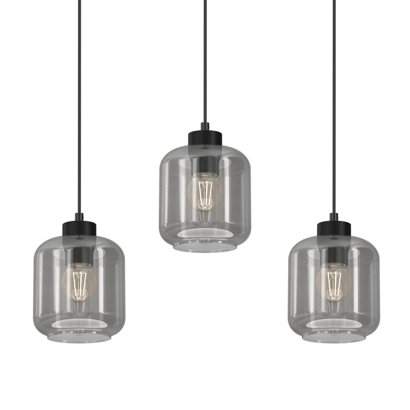 Sombra 3 - Light Matte Black Pendant, Grey/Brown/Blue