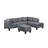 104.5" Upholstered Sofa,Chaise & Ottoman