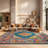 Felty Oriental Light Blue/Orange Area Rug-1598703060