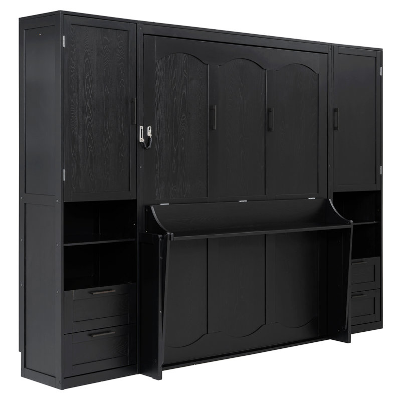 Lit escamotable, lit escamotable avec placard, tiroirs et tablettes