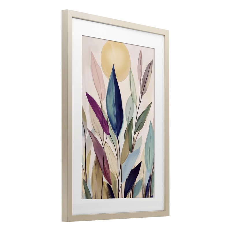 "Invoquée par la lune", reproduction sous verre encadrée, design par Annabelle Hall, Cadre de récolte en pin