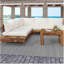Ensemble de canapé modulaire d'extérieur en bois d'acacia 4 pièces pour patio (ancien sku N757S441724D)