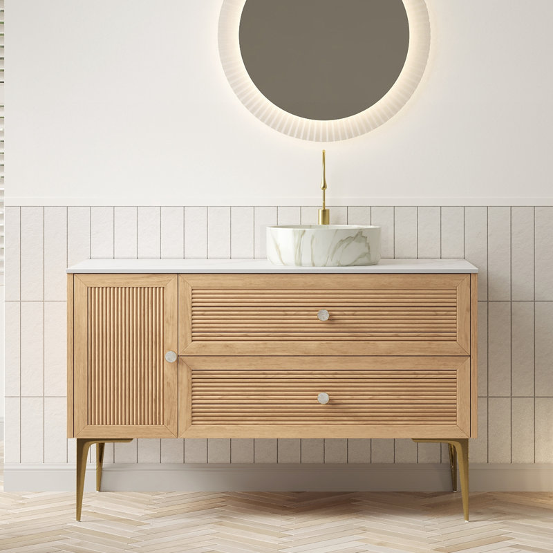 Meuble-lavabo autoportant 48 po à 4 pieds en métal, L 48 po