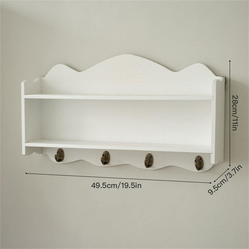 Armoire murale rétro en bois massif de style américain, Blanc
