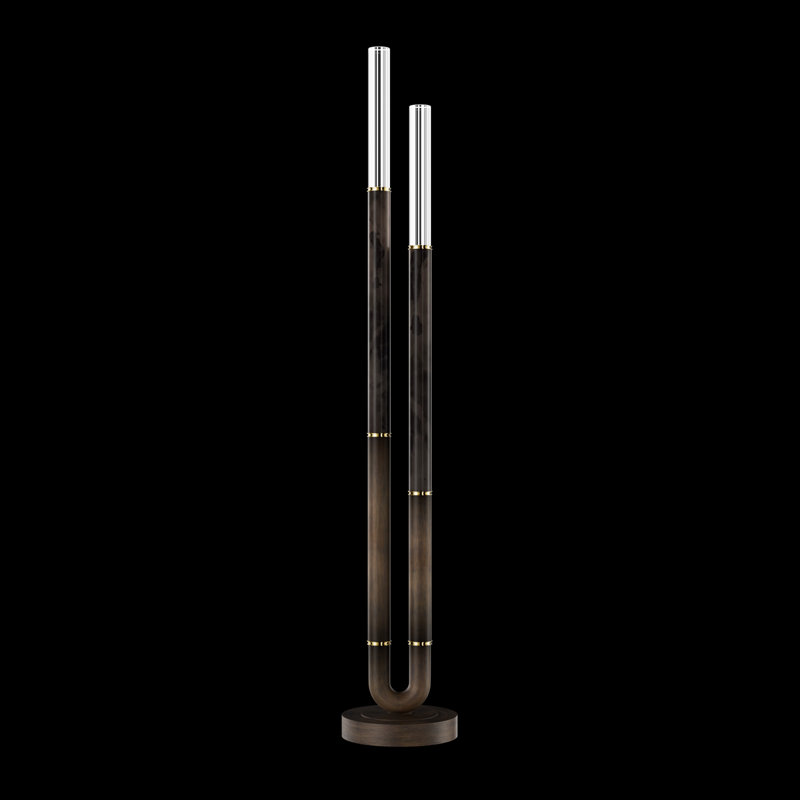 Antonia 71.5"H Floor Lamp, Bronze/Brass/Charcoal