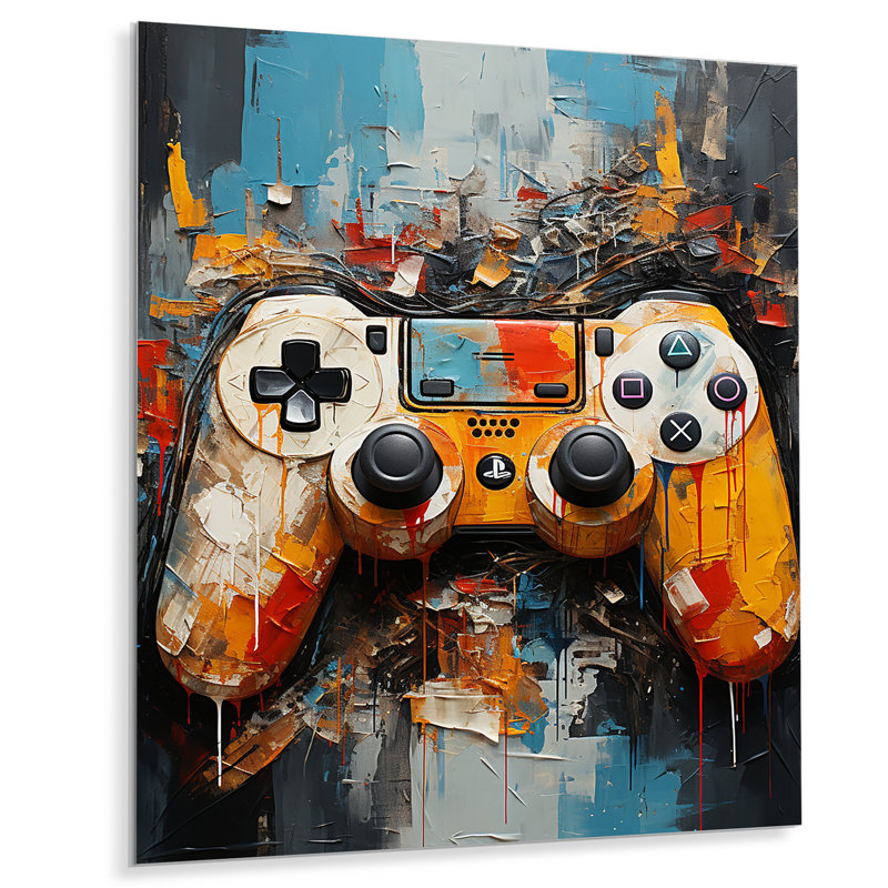 Coloré jeu vidéo Delight II - décoration murale jeux vidéo en métal, H 32 po x l 16 po