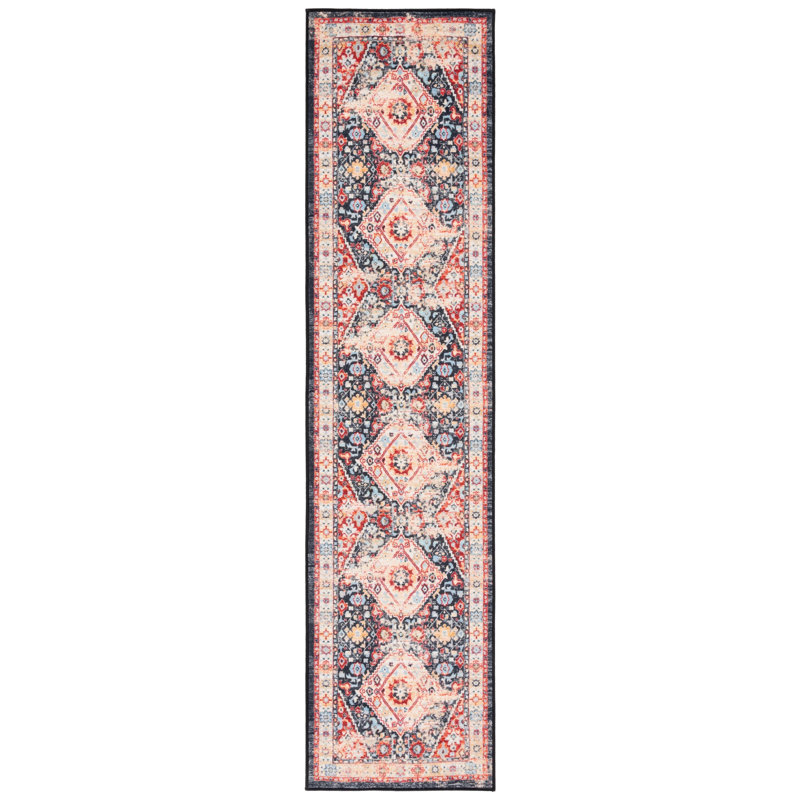 Manado Oriental Charcoal/Gold Area Rug, Runner 2'2" x 9'