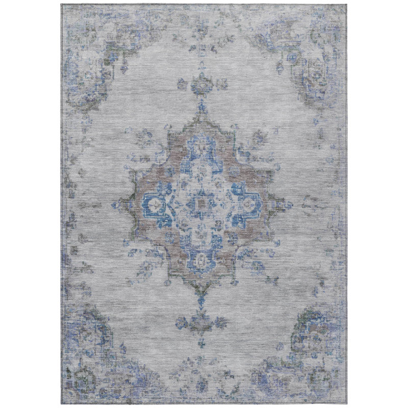 Machine Washable Indoor/Outdoor Hashlamoun ACN2321 Global Rug, Rectangle 10' x 14'