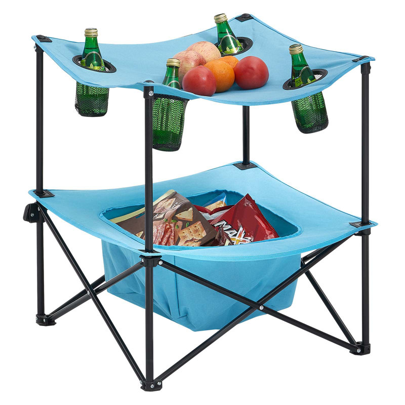 Rectangular Metal Folding Outdoor Camping Table , 56cm cm W 56cm cm D