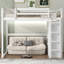 Lit mezzanine double en bois avec garde-robe intégrée et tablettes de rangement, lumière DEL-1926107835