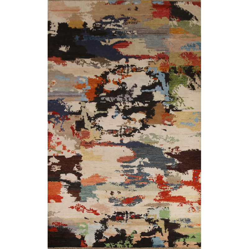 One-of-a-Kind Rectangle 6'9'' X 9'6'' New Age Wool Area Rug in Multicolor