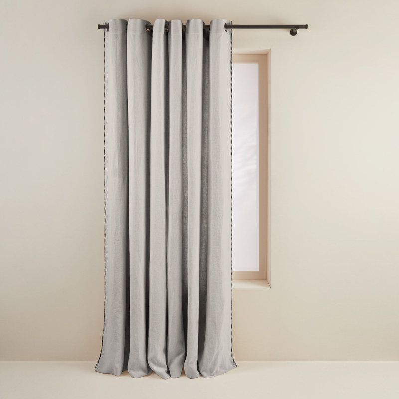Nino Linen Curtain Single Panel, 135 x 350cm, Grey