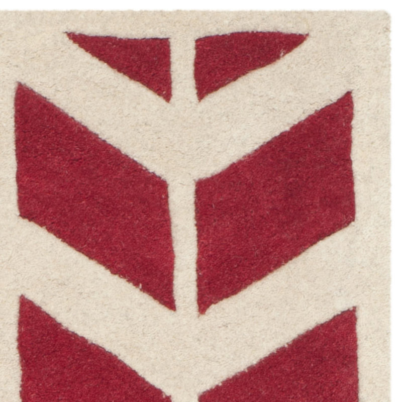 Deedie Hand Tufted Wool Chevron Rug, Rectangle 2' x 3'