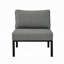 Fauteuil de patio modulaire Jodilyn, 33 po, métal noir, tissu rose-1670892870