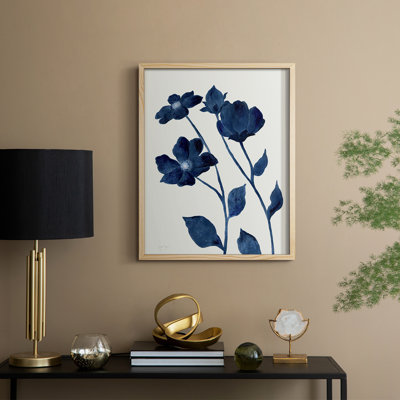 Indigo Bloom I Framed Print - Solid Wood