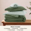 Ensemble d'édredon pour lit simple - ensemble de literie 5 pièces vert olive pour toutes les saisons, lit contrastant de style bohème dans un sac avec édredon, draps, taie d'oreiller et taie décorative-105522624-110364985