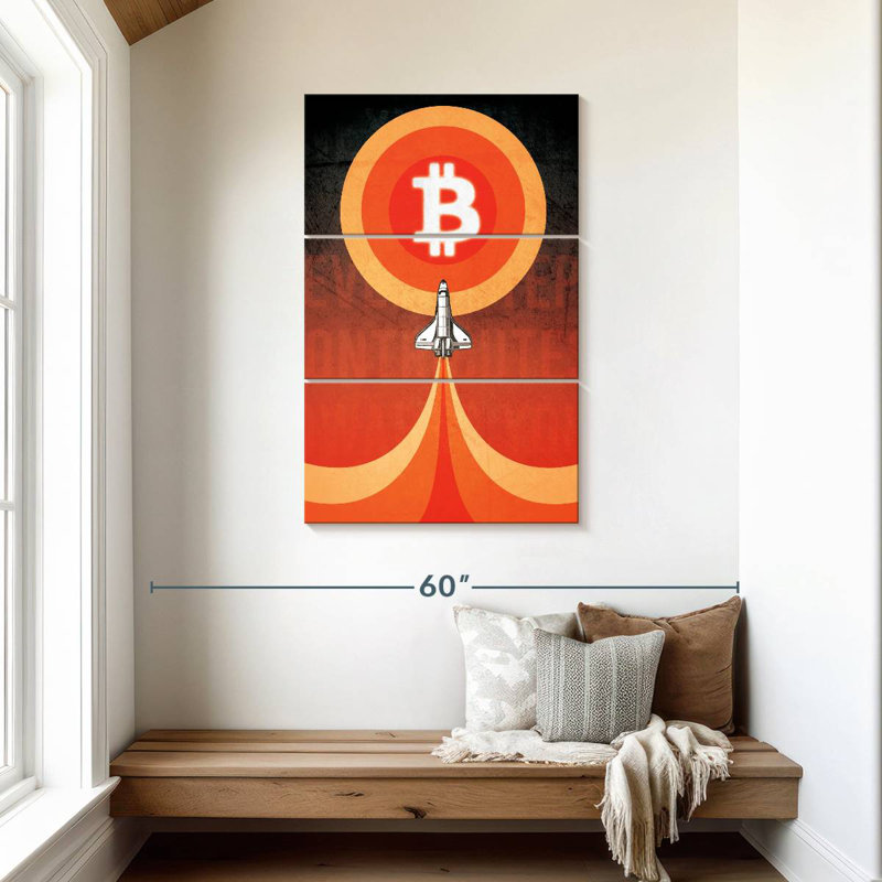 Oberle Bitcoin à la lune, H 45 po x l 28 po