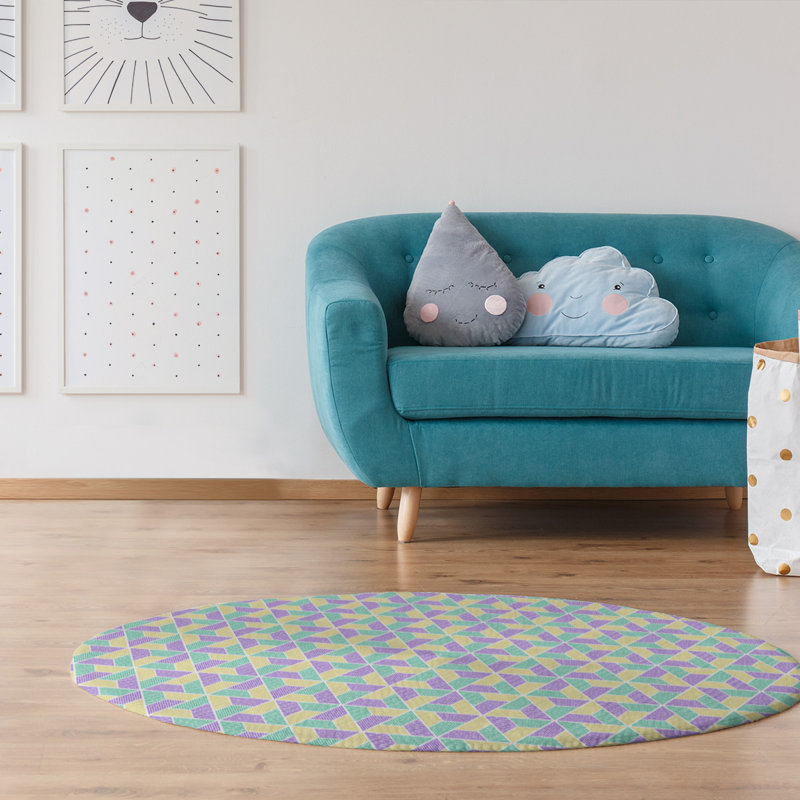 Tapis de zone aquamarine/violet trapézoïdals, Rectangle 2 pi x 3 pi