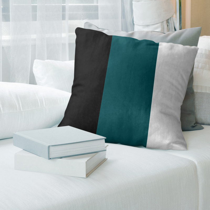 Coussin décoratif , 18 po x 18 po, Vert, Sergé de coton