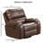 Transitional Style Recliner With Oversized Handle Nailhead Arms Top Pillow Brown Finish Primary Living Room