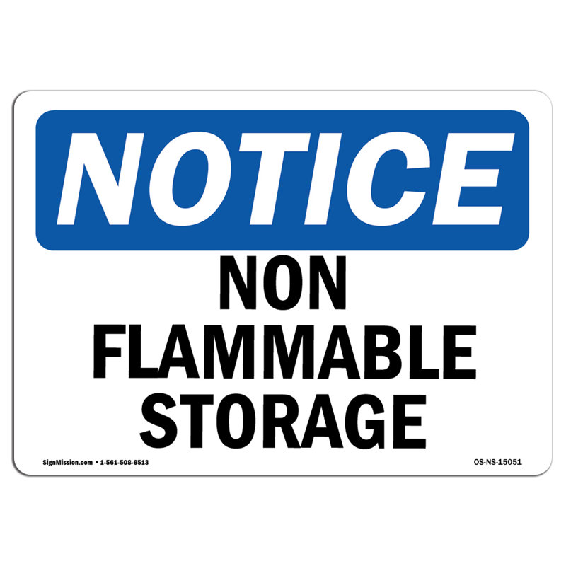 Non Flammable Storage Decal 14" X 10"