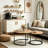 2-pieces Round Nesting Coffee Table Metal Frame And Wood Finish Side Tables-2117277710