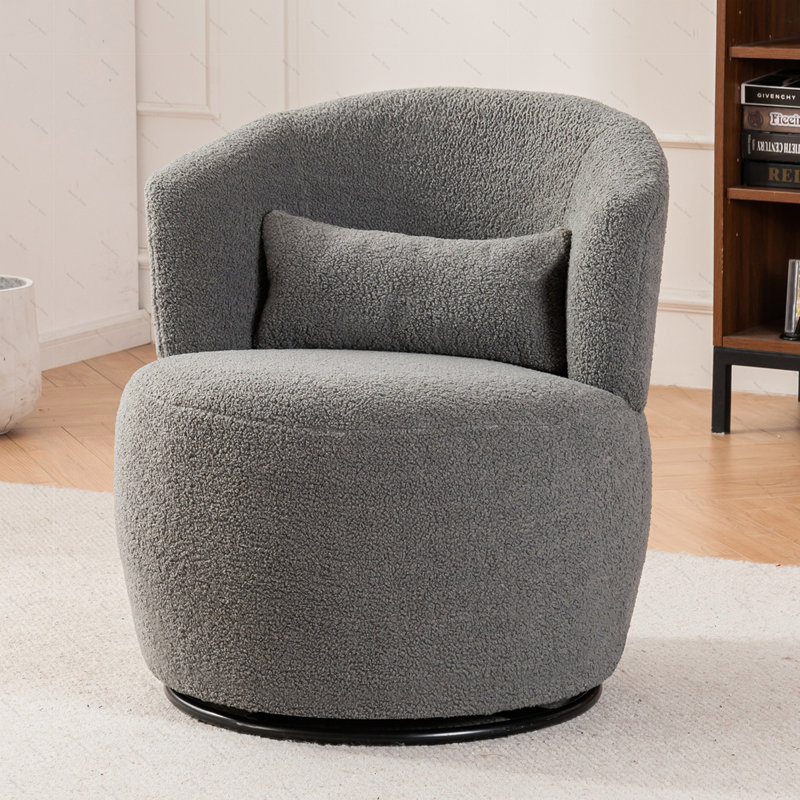 Chaise d'appoint pivotante de 25,59 po Andesine, Ourson gris