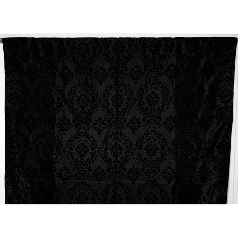 Amboy Semi Sheer Curtain Single Panel, 56" W x 63" L, Black