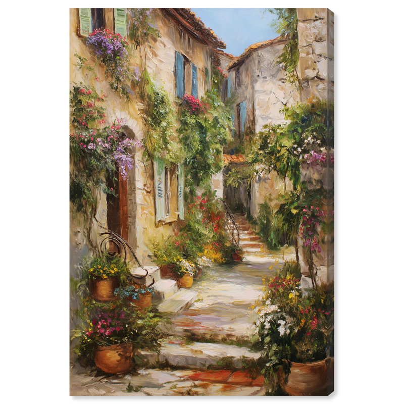 Mediterranean Charm II Canvas Floral Landscape Art by Art Remedy, Frameless Painting, Wrapped Canvas, 45" H x 30" W