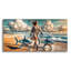  «Beach Side Shark Walk» par Rey Klimt, art mural en verre acrylique, 24 po x 12 po-464946295