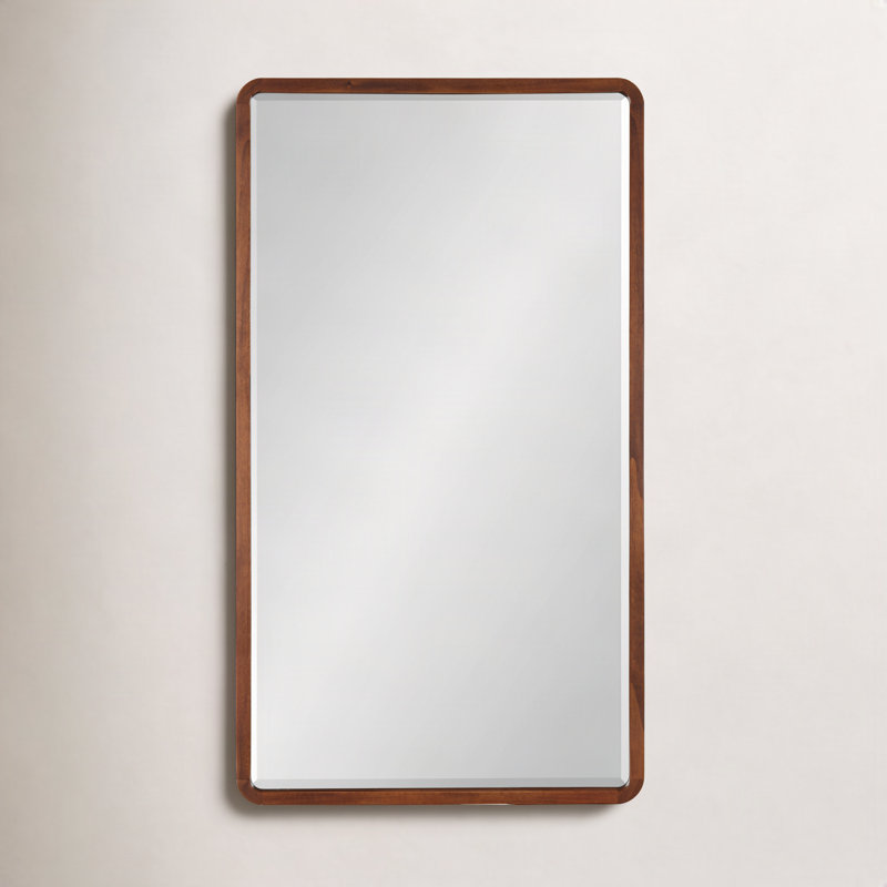 Branca Wood Flat Mirror, Walnut, 36" x 20"