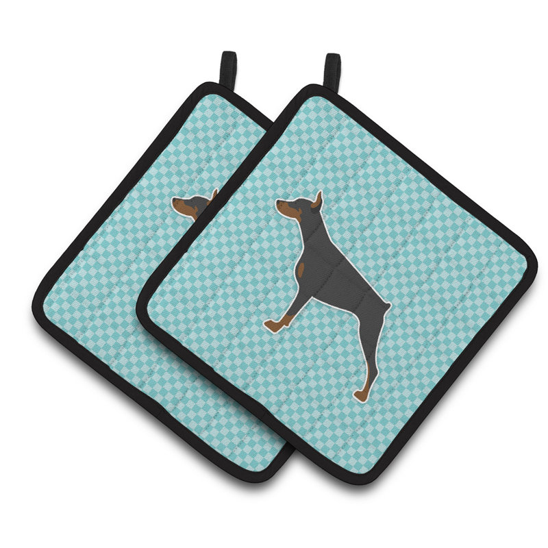 Épingle à damier Pinscher, Bleu
